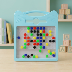 Tableau magnétique en forme de chat pour dessin et perles, jouet artistique coloré et créatif pour enfants, 15 pouces, en plastique, unisexe, 3-6 ans, Cat S - Product Image 3