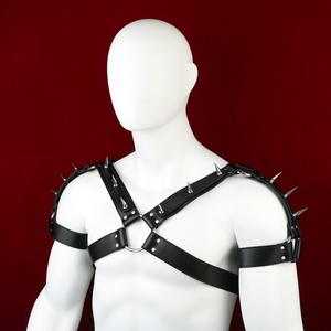 เข็มขัดหนังรัดรูปแบบ BDSM สำหรับผู้ชาย ปรับได้ สไตล์พังก์ กอธิค เฟติช สายรัดสำหรับเกมส์เซ็กส์สำหรับผู้ใหญ่ - Product Image 4