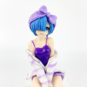 Figura de Manga de 14CM, estatuas Re Zero, ropa para el hogar, niñas, <span class=keywords><strong>Rem</strong></span> Ram, figura de PVC, juguetes de Anime - Product Image 2