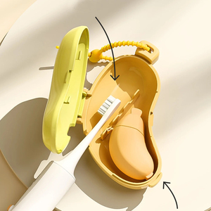 Funda para cepillo de dientes con forma de plátano y estuche de viaje para pasta de dientes, soporte de silicona a prueba de polvo, para camping, hogar - Product Image 4