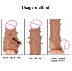 Venta caliente realista masturbación consolador manga reutilizable suave silicona <span class=keywords><strong>condones</strong></span> extendidos para hombres adultos juguetes sexuales - Product Image 5