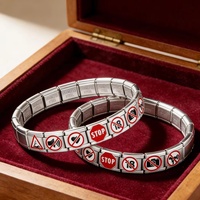 Etiquetas en inglés de fábrica: Charms italianos de acero inoxidable de 9 mm chapados en platino, de moda, para pulseras de charms y creación DIY