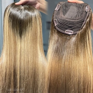 Grado Superior 6x7 Base de seda Cabello humano real Cierre de encaje Topper para mujeres Frente Stock Qingdao Factory Pérdida de cabello Adelgazamiento del cabello - Product Image 1