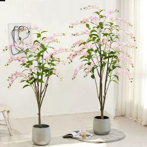Árbol Bonsái de Jazmín Llorón Verde Decorativo de Tacto Real, Maceta con Flores Artificiales, Decoración de Plantas Artificiales para Graduación Escolar - Product Image 1