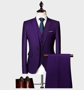 <strong>3</strong>-piece English Style Wedding Banquet Business Formal <strong>Suit</strong> Single-row <strong>Button</strong> Noly <strong>Suit</strong> for Men - Product Image 3