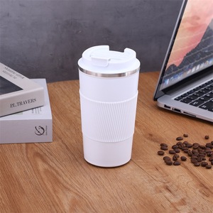 Logo personnalisé Revêtement en poudre en acier inoxydable 304 Double paroi 380ml Fiole à vide Gobelets à café Couvercle rabattable Tasse thermique 0-6 heures - Product Image 5