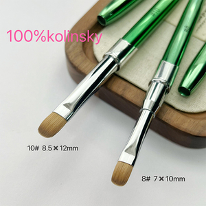 OEM ODM Round Head 100% Kolinsky Nail Brush Crimped UV <b>Builder</b> Gel Brush for Nail Extension - Product Image 5
