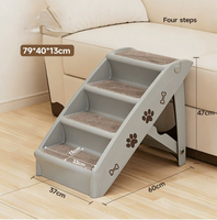 Escalier et marchepieds pour chien, modernes, antidérapants, pliables, installation facile, pour chiens de petite taille et âgés, marches en bois, pour lit et canapé