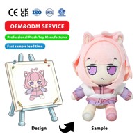 Jouets en peluche personnalisés à faible MOQ, mignons, en coton, sur le thème des idoles d'anime, 10cm-30cm, jouets doux, oreillers en peluche, porte-clés en peluche avec rembourrage en coton PP