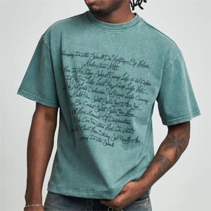 Camiseta Holgada Personalizada para Hombre con Diseño de Impresión DTG para Verano, Camisetas de Manga Corta con Lavado Ácido - Product Image 4