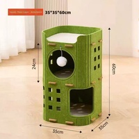 Arbre à chat multi-niveaux en feutre avec maisonnette intégrée, design fermé, nid de sommeil sécurisé, résistant aux griffures, adapté à toutes les saisons