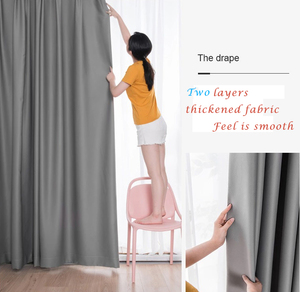 Sẵn sàng thực hiện đồng bằng màn vải phòng khách sang trọng thanh lịch nhung màn rèm cửa với đường viền bằng vải - Product Image 6