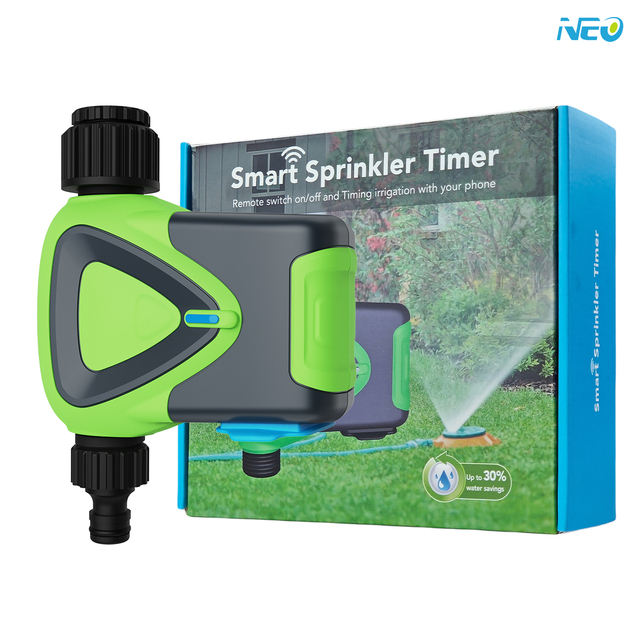NEO Outdoor Smart Garden Controller WiFi-Enabled Plant Watering Device with 360 Gear Drive Smart Irrigation Timer Sprinklers