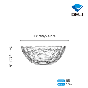 Livraison rapide DELI 138mm 5.4inch Bonbons Dessert Rond Grand Sucre Bol En <span class=keywords><strong>Verre</strong></span> - Product Image 4