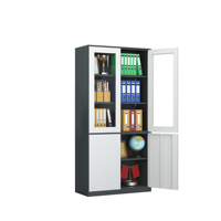 Classeurs d'archives en acier à double porte antirouille modernes verre de stockage de documents réglable pour ateliers usine vente en gros