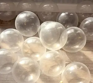 Ballons <span class=keywords><strong>confettis</strong></span> en Latex à hélium transparents, <span class=keywords><strong>ballon</strong></span> rond, Standard, Transparent, pour fête - Product Image 1