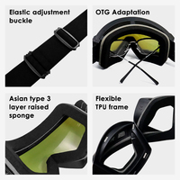 Masque de ski polarisé anti-buée avec lentille OTG, lunettes de snowboard, protection UV400, lunettes de ski, lunettes de sport de neige, lunettes de sécurité, logo personnalisé