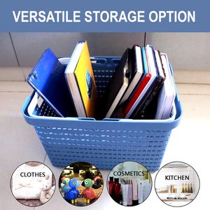 Paniers de rangement en plastique multi-usages de couleur personnalisée avec poignée pour <span class=keywords><strong>la</strong></span> cuisine, les courses, <span class=keywords><strong>la</strong></span> salle de bain, les vêtements, le maquillage et les fournitures de bureau - Product Image 1