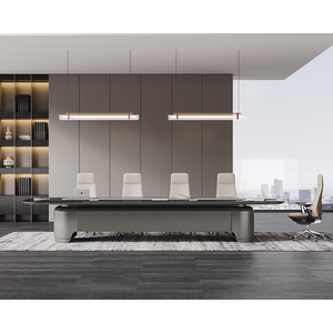 Contemporary Office Furniture Set Simple Rectangular Executive Office Meeting <b>Table</b> Long Conference <b>Table</b> - Product Image 4