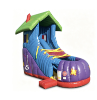 Château gonflable commercial en forme de chaussure avec toboggan, en PVC, pour enfants, idéal pour la location événementielle