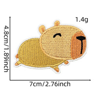 Nouvelle Offre : Patchs Brodés Thermocollants en Tissu Sergé à Motif Capybara Dessin Animé Mignon pour Vêtements DIY