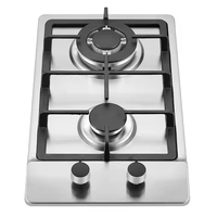 Table de cuisson à gaz GPL Comex à double foyer avec allumage électronique intégré en acier inoxydable pour usage domestique