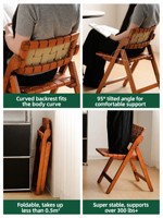 Chaise de salle à manger vintage en bois massif de style mid-century, tabouret pliant avec revêtement en cuir PU, durable et portable pour les petits meubles de maison