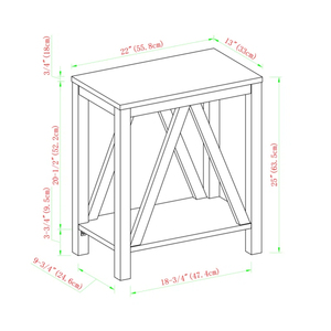 Table d'appoint en A avec étagère inférieure, vente en gros d'usine BSCI, table d'appoint de canapé pour salon - Product Image 4