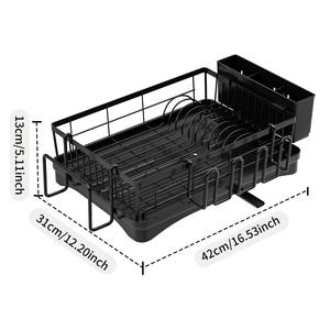 Égouttoir à vaisselle double niveau sur pied en acier inoxydable, étanche, pour cuisine, non pliable - Product Image 3