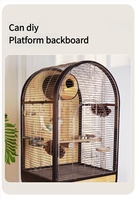 Haute qualité en acier inoxydable bois massif Cage à oiseaux perroquet oiseau maison bricolage décor décoration intérieure moine or soleil vent oiseau Styles