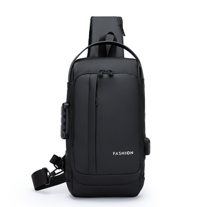 Sac à bandoulière homme <span class=keywords><strong>La</strong></span> Plazeite motif personnalisé Logo Usb mode coréenne Mini poitrine bandoulière Sport Cartoon Body Cross Time - Product Image 2