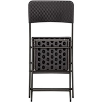 Ensemble table et chaises pliantes d'extérieur légères, motif rotin gaufré