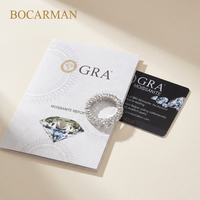 BOCARMAN Bague d'éternité en argent sterling 925 plaqué rhodium 3,0 mm avec moissanite colorée, alliance de mariage, vente en gros d'usine, prête à être expédiée