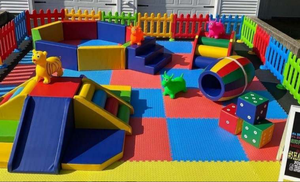 Piscina di Palline Set Giochi Morbidi Parco Giochi per Bambini con Scivolo Bianco Attrezzatura Gonfiabile per Giochi Morbidi all'Aperto - Product Image 5