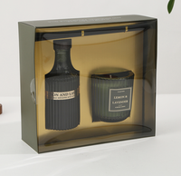 Coffret cadeau de bougies en cire de soja de luxe dans un bocal en verre, diffuseur d'huiles essentielles, décoration d'intérieur, coffret cadeau parfumé de Noël