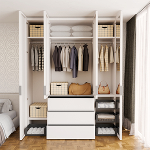 Nieuwbouw 4 Deuren Stalen Kledingkast Met 3 Laden Metalen Kasten Voor Slaapkamer Garderobe Lemari Pakaian - Product Image 2