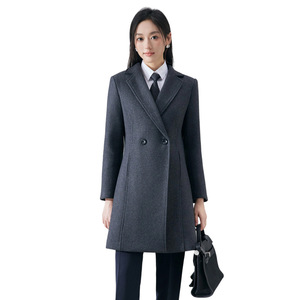 Women's Professional Woolen Overcoat Mid Length Thickened Warm Slim Fit For Office Work - Product Image 5