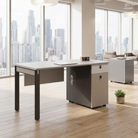 Poste de travail en îlot de bureau, bureau informatique moderne en bois, avec cloison de séparation pour employé, ensemble de mobilier de direction, vente en gros