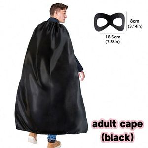 Cape et masque en satin personnalisés avec logo pour adultes et adolescents, costume pour cosplay, Halloween, fête d'anniversaire scolaire - Product Image 3