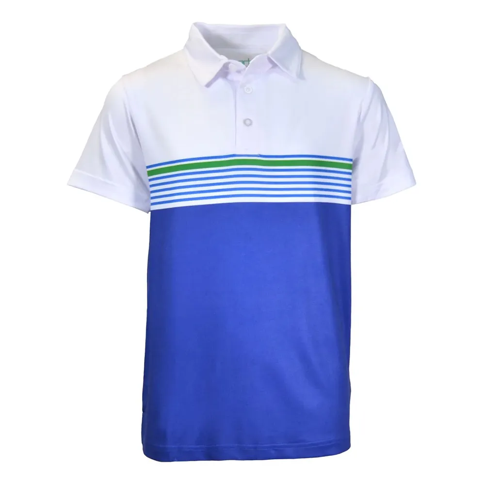 Custom Logo Stripe Print Moisture Wicking UPF 50+ Sun Protection Toddler Boy Polo Shirts