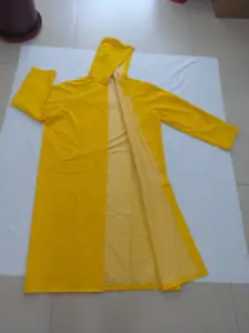 Yellow Pvc Rain Suit Raincoat For Men Industrial Rain Coat