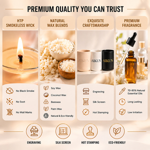 Velas Aromáticas de Cera de Soya de Lujo AIKUN, Aroma Intenso y Duradero, Logotipo Personalizado, Venta al Por Mayor para Hogar y Oficina - Product Image 6