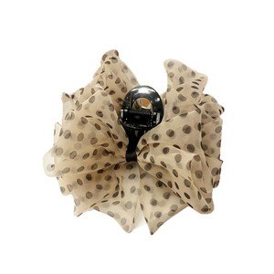 Organza polka dot <b>bow</b> hair <b>clip</b>, mesh, elegant and youthful, large and sophisticated hair <b>clip</b>. - Product Image 5