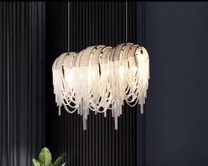 Zeal Lighting's Top Selling Modern Villa Tassel Pendant <b>Light</b> White Crystal Chandelier for Luxury Interiors - Product Image 4