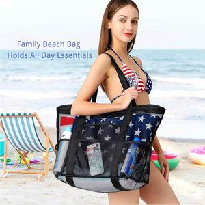 Bolsa de Playa de Malla de Gran Capacidad, Plegable, para Accesorios de Piscina, Bolsa de Transporte para Mujer - Product Image 3