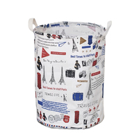 Panier à Linge en Tissu de Coton Pliable Personnalisable, Imperméable, Organiseur de Rangement en Toile Pliable