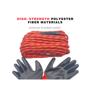 Diamètre 10mm Longueur 100 mètres Mousquetons à boucle aux extrémités <span class=keywords><strong>Corde</strong></span> en polyester d'escalade recyclable personnalisée - Product Image 6