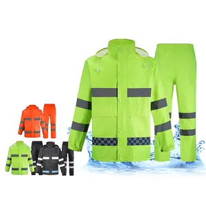 防水建筑冬季定制安全服夹克裤男士工作服反光雨衣带反光条