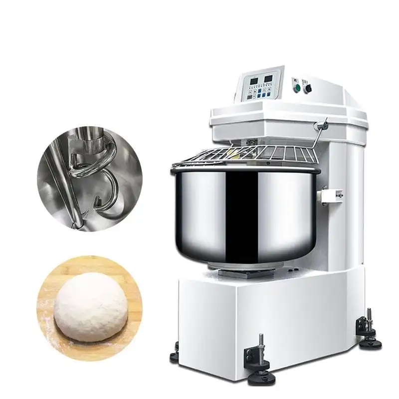 Boulangerie industrielle commerciale farine de blé automatique spirale pâte mélangeur fermes 15kg 25kg 50kg 75kg 100kg pâte à pain
