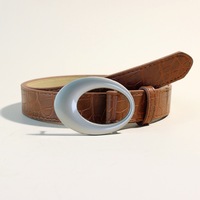 Ceinture en cuir PU style rétro américain Y2K pour femme, nouvelle collection 2026, style ethnique haut de gamme, boucle en alliage marron, polyvalente pour jeans